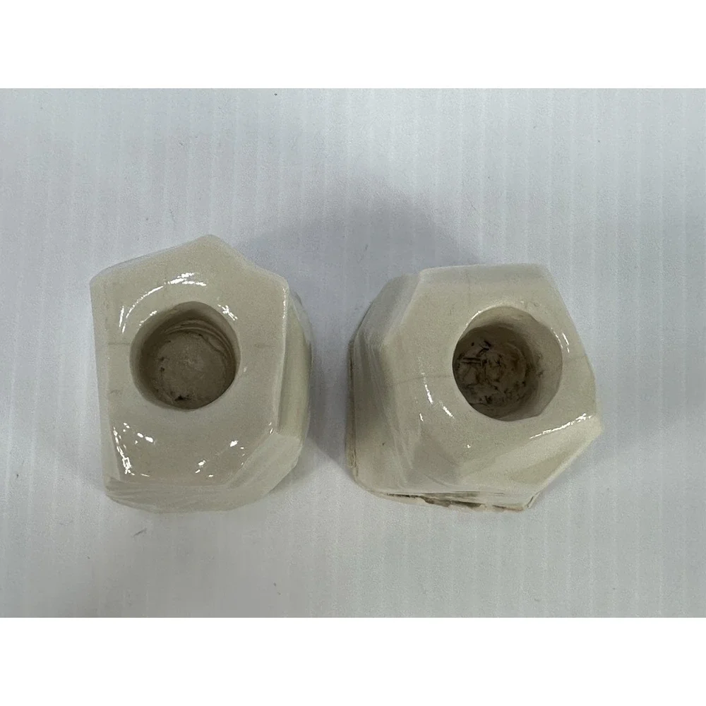 Vintage Handmade Ceramic MCM Pair Pottery‎ Candlestick Candle Holder Stamped SB